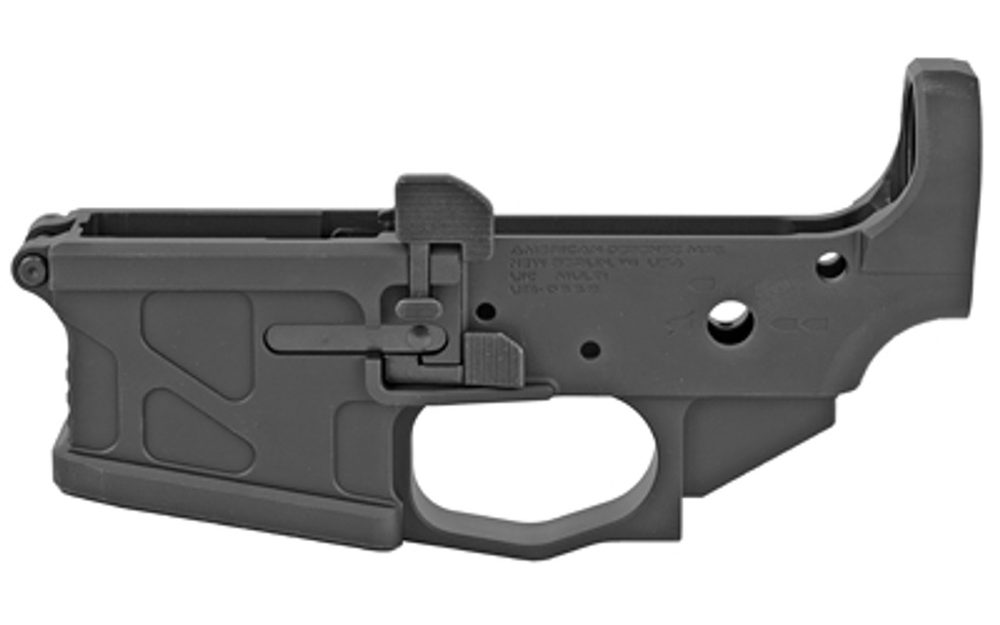 American Defense UIC Stripped Lower 5.56/.223, Take Down/Pivot Pins, Black American Defense