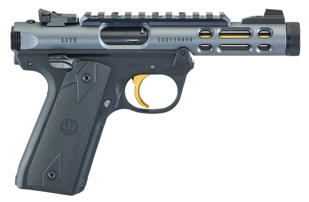 Ruger Mark IV 22/45 Lite .22 LR, 4.4″ Threaded Barrel, Diamond Gray, 10rd Ruger