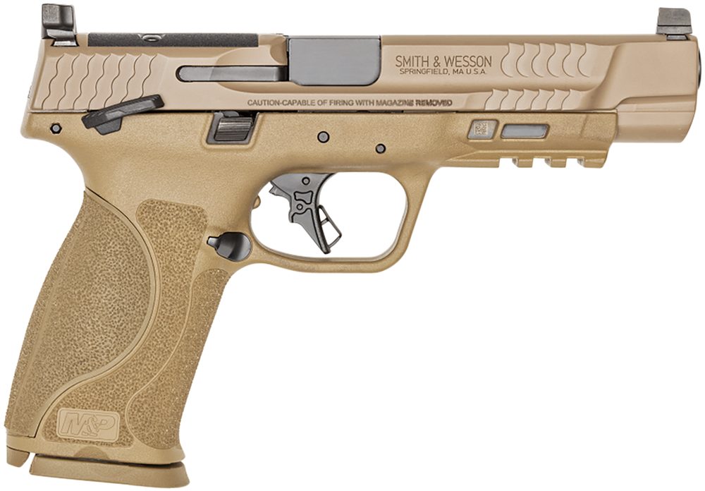Smith & Wesson M&P9 M2.0 9mm, 5″ Barrel, Optics Ready, FDE, 3Dot Sights, 17rd Smith & Wesson