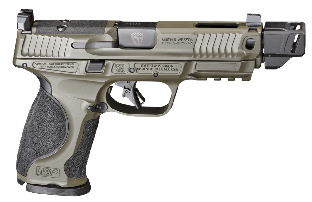 Smith & Wesson M&P M2.0 Spec Series 9mm, 4.8″ Barrel, Compensator, Olive Drab Green, 23rd Smith & Wesson