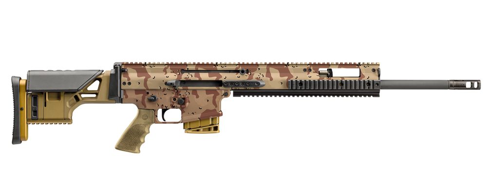 FN SCAR 17S 7.62x51mm, 16.25″ Barrel, Hydro Dipped Chocolate Chip Desert Camo, 20rd FN America