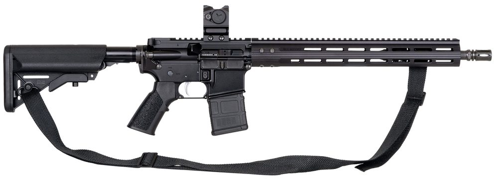 ALG Defense El Jefe 223 Remington/5.56x45mm, 16.25″ Barrel, Black, Warner & Swasey Red Dot Sight, M-Lok Handguard, 30rd ALG Defense