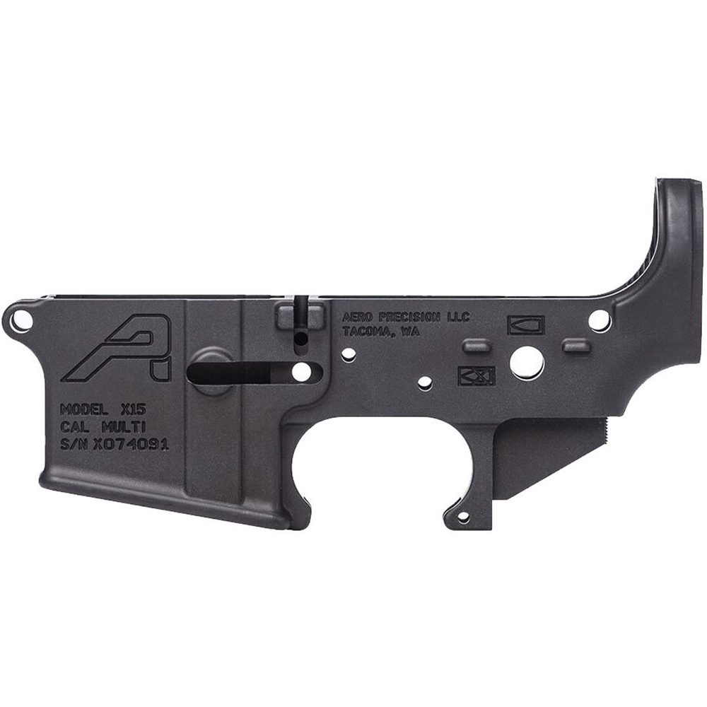 AERO Stripped AR-15 Gen 2 Lower Receiver, Multi-Caliber, Black Aluminum Aero Precision