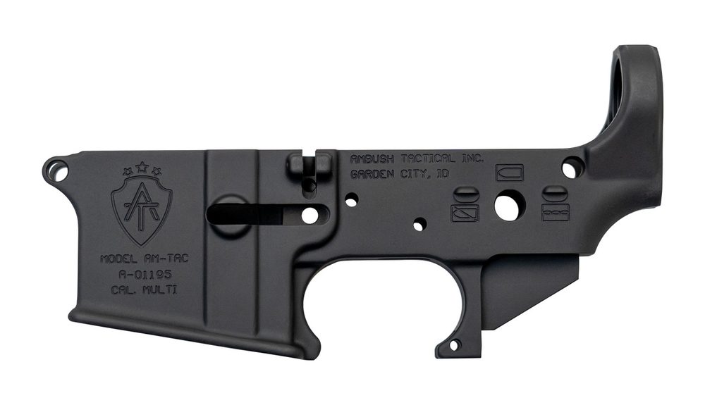 Ambush Tactical Stripped AR-15 Lower Receiver, Multi-Cal, Black Ambush Tactical