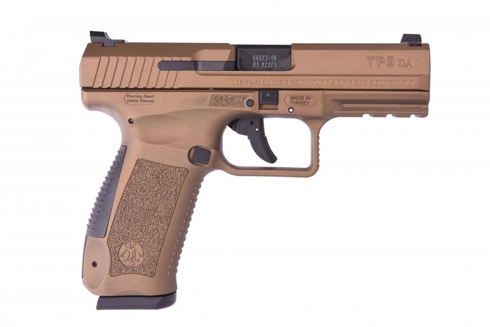 Canik TP9DA DA/SA 9mm, 4.07″ Match Barrel, Burnt Bronze, 2x18rd Mags Canik