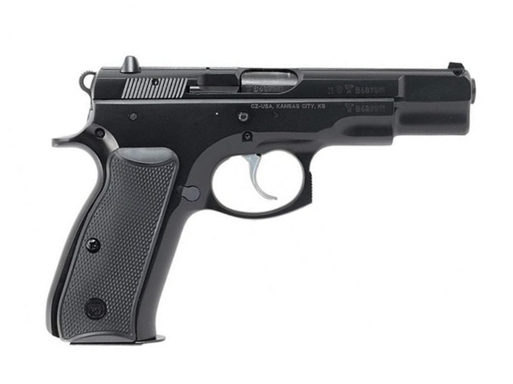 CZ 75-B 9mm, 4.6″ Barrel, Black, Manual Safety, Fixed Sights, 16rd CZ USA