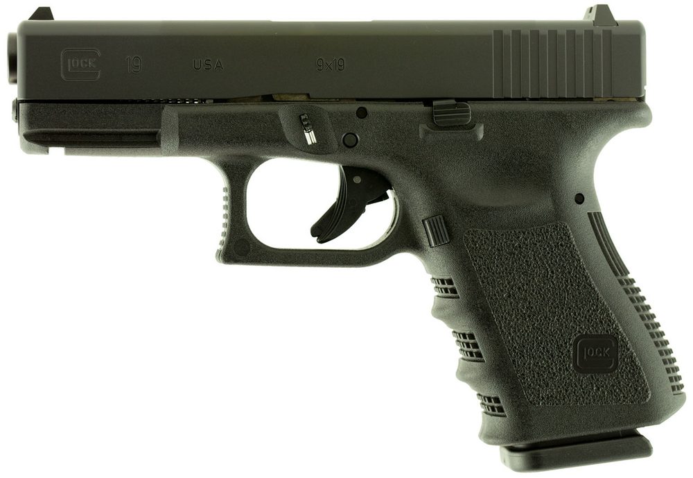 Glock 19 Gen 3 9mm, 4.02″ Barrel, Black, Fixed Sights, 15rd Glock