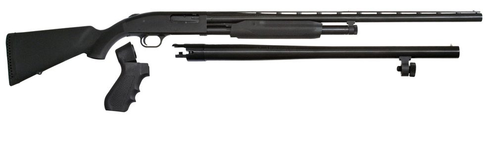 Mossberg 500 3-in-1 12 Ga, 3″ Chamber 28″ Barrel, Black, 2 Barrels & Pistol Grip Kit, 5rd Mossberg