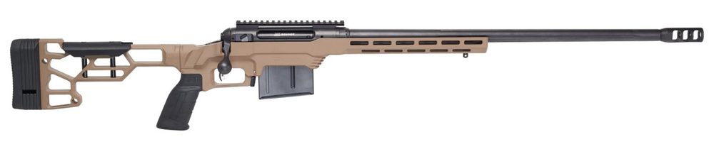 Savage 110 Precision, 338 Lapua, 24″ Barrel, Cerakote Finish, Flat Dark Earth Color, MDT Chassis, 5Rd, Savage Arms