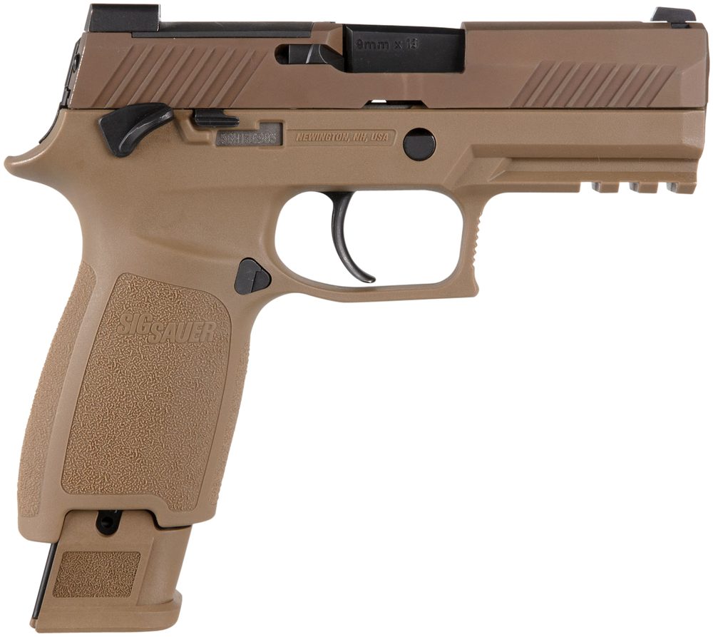 Sig Sauer P320 M18 9mm, 3.9″ Barrel, Coyote Tan, Optic Ready, 21rd Sig Sauer