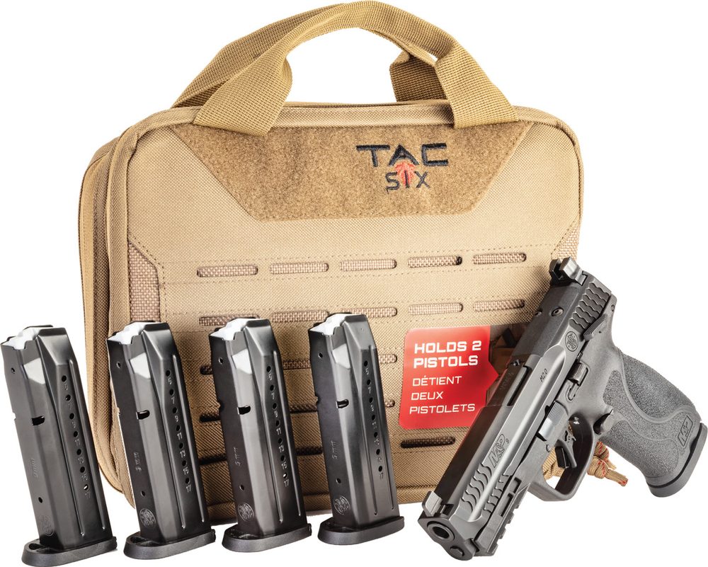 S&W M&P9 M2.0 O.R. Pistol Bundle 9mm, 4.25″ Barrel, Black, Tac Six Pistol Case, 17rd Smith & Wesson