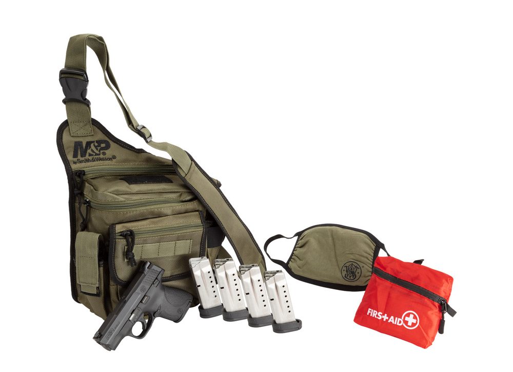 Smith & Wesson M&P Shield 9mm, 3″ Barrel, Matte Black, Armornite Stainless Slide, Bug Out Bag Bundle, 8rd Smith & Wesson