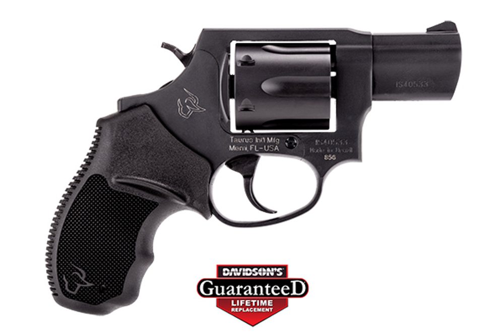 Taurus, 856, Revolver, Small Frame, .38 Special, 2″ Barrel, Steel Frame, Black, Rubber Grips, Fixed Sights, 6 Round Taurus