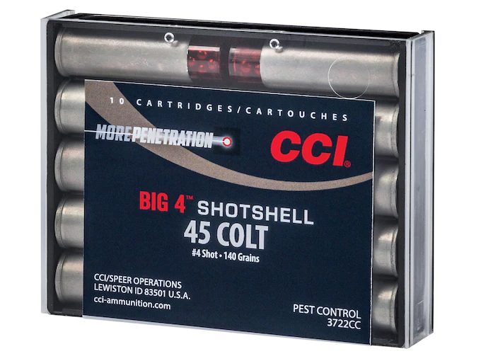 CCI Big 4 Shotshell 45 Colt Ammunition – 140 Grain Lead Shot (200 Rounds)