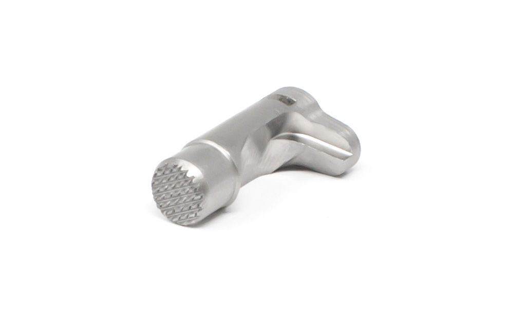 Fusion Firearms 1911 Magazine Catch – Extended, Stainless Checkered