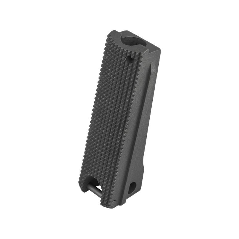Fusion Firearms 1911 Mainspring Housing – Government, Checkered, Black – Lanyard Loop