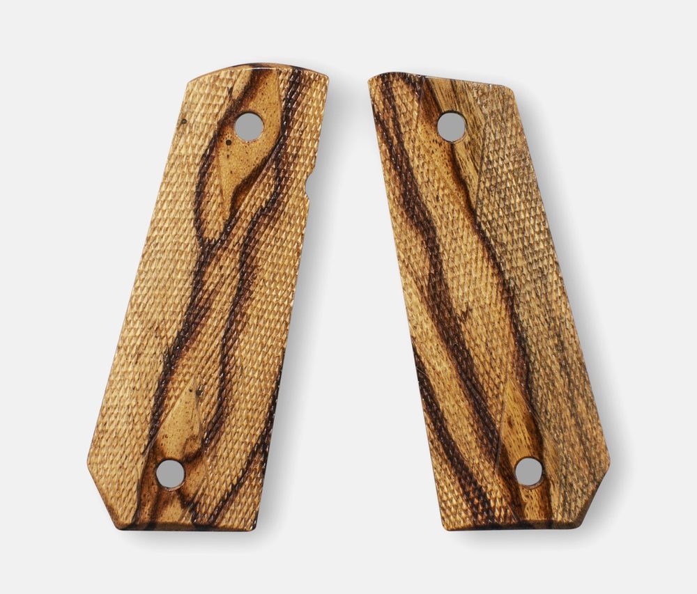 Fusion Firearms 1911 Full Size Grips, Inkberry, Double Diamond Checkered, Carry Cut, Thin