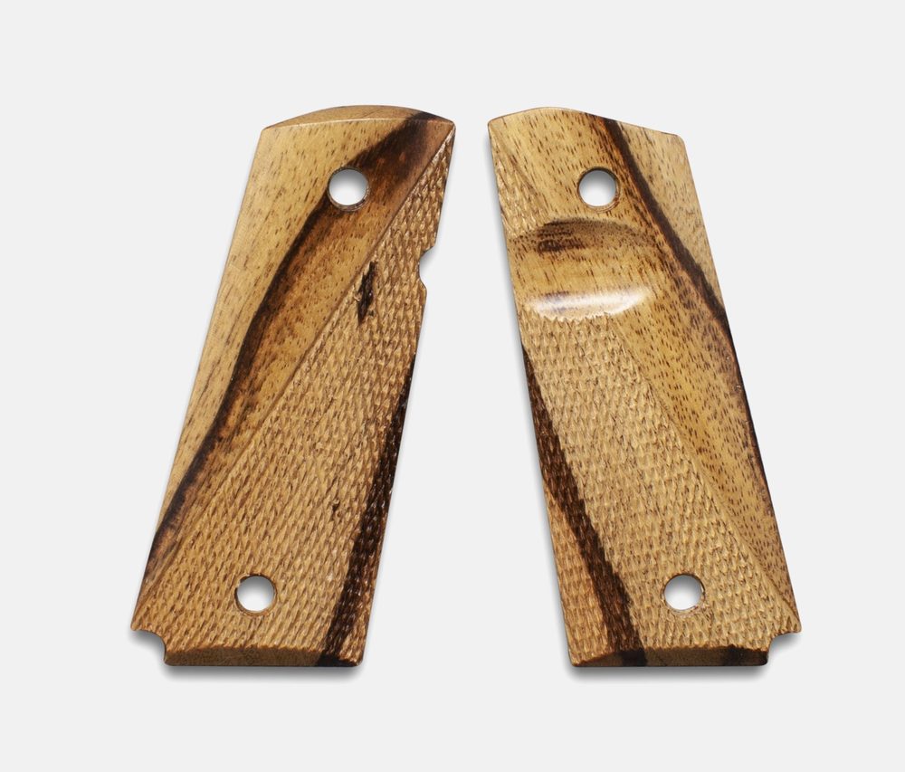 Fusion Firearms 1911 Officer Size Grips, Inkberry, Ranger Cut, Beveled Bottom, Thumb Groove