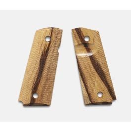 Fusion Firearms 1911 Officer Grips, Inkberry, Double Diamond Checkered, Beveled, Thumb Groove