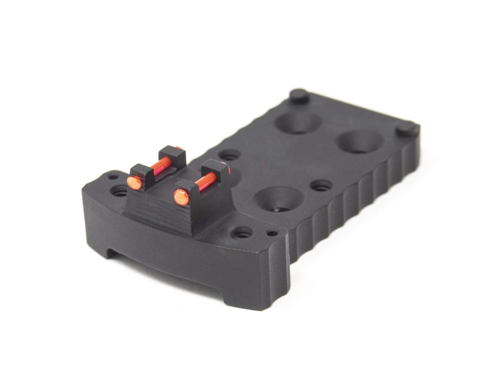 Fusion Firearms 1911 RMR Base Plate (Trijicon Style) -Light-Weight Aluminum -Black, Fiber Optic
