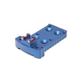 Fusion Firearms 1911 RMR Base Plate (Trijicon Style) -Light-Weight Aluminum -Blue, Fiber Optic