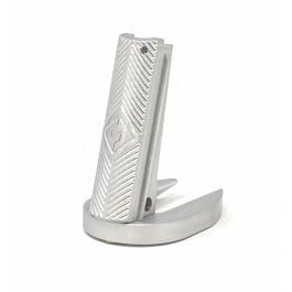1911 Alloy Mainspring Housing + Mag-Well – Government, Fusion Chevron, Silver