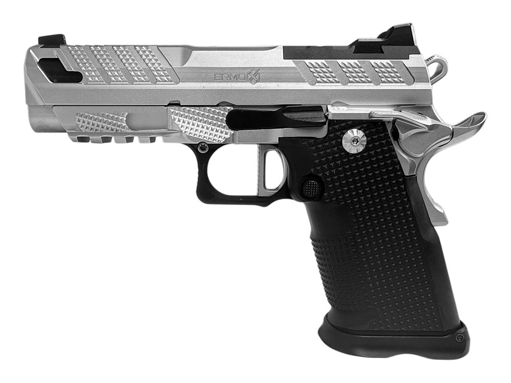 Fusion Firearms XP PRO™ V2 9mm Double-Stack 1911 Pistol – Chrome – Ported + Ambi Thumbledge