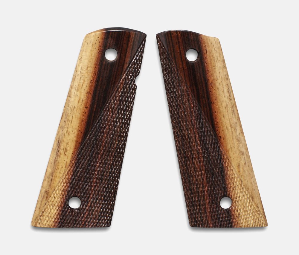 Fusion Firearms 1911 Full Size Grips, 2-Tone Cocobolo, Ranger Cut, Mag-Well Bottom