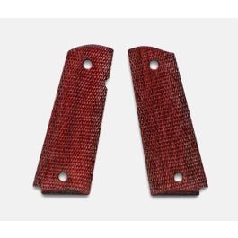 Fusion Firearms 1911 Full Size Grips, Red Cocobolo, Checkered, Beveled Bottom, Thin