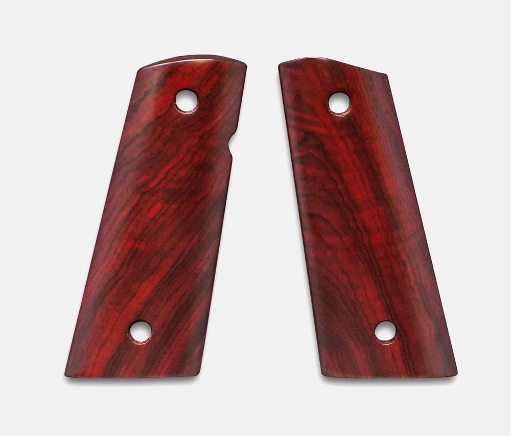 Fusion Firearms 1911 Officer Grips, Red Cocobolo, Smooth, Mag-Well Bottom
