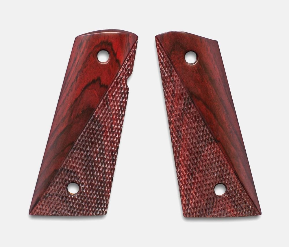 Fusion Firearms 1911 Officer Grips, Red Cocobolo, Ranger Cut, Mag-Well Bottom