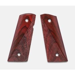 Fusion Firearms 1911 Officer Grips, Red Cocobolo, Ranger Cut, Mag-Well Bottom
