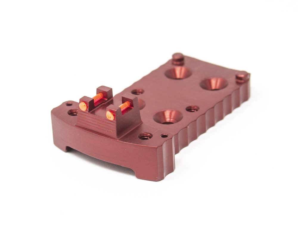 Fusion Firearms 1911 RMR Base Plate (Trijicon Style) -Light-Weight Aluminum -Red, Fiber Optic
