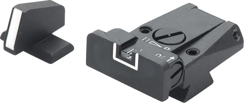 Fusion Firearms Browning High Power with Front Dovetail – White Outline Adjustable Sight Set