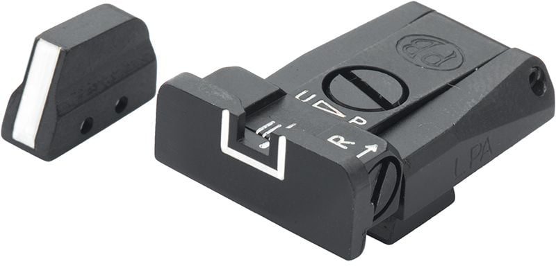 Fusion Firearms Beretta 92, 96, 98, M9 – White Outline Adjustable Sight Set