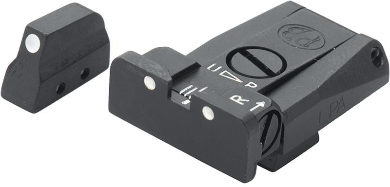 Fusion Firearms Beretta 92, 96, 98, M9 – White Dot Adjustable Sight Set