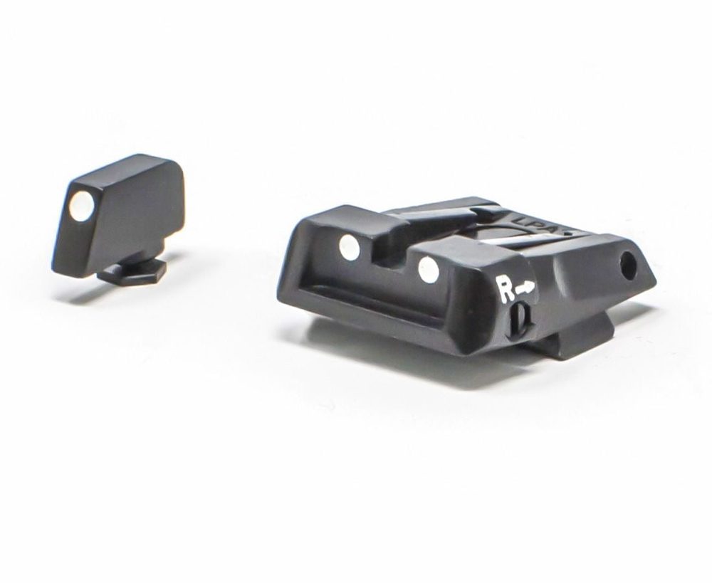 Fusion Firearms Glock 17 – 43 – White Dot Adjustable Sight Set