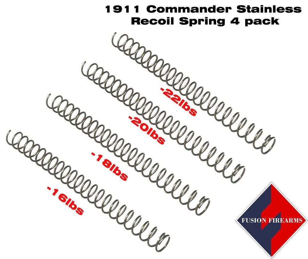 Fusion Firearms Commander 1911 Recoil Spring 4 pack – Stainless Steel, Higher Calibers