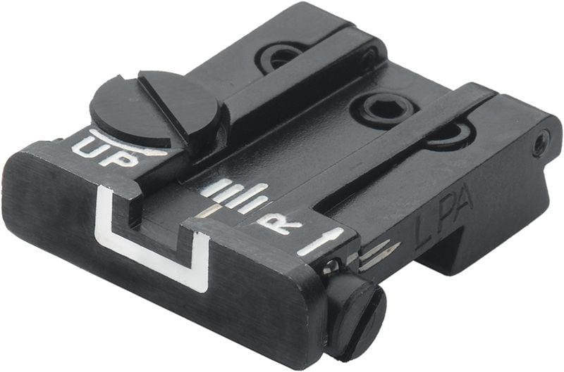 Fusion Firearms Beretta – Rear Adjustable Sight 92, 96, 98, M9, Stock,Brigadier, 90Two – White Outline