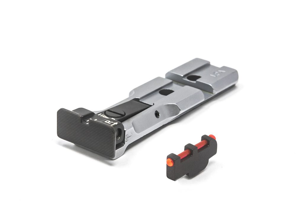Fusion Firearms S&W RMR Rear Sight Black Target Silver Body With Red Pin Front Sight