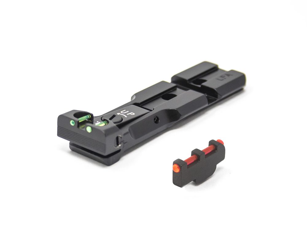 Fusion Firearms S&W RMR Rear Sight Fiber Optic Black Body With Red Pin Front Sight