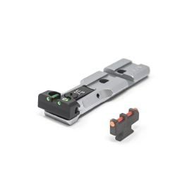 Fusion Firearms S&W RMR Rear Sight Fiber Optic Silver Body With Red Plunger Front Sight