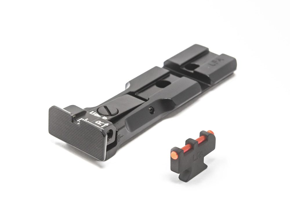 Fusion Firearms S&W RMR Rear Sight Black Target Black Body With Red Plunger Front Sight